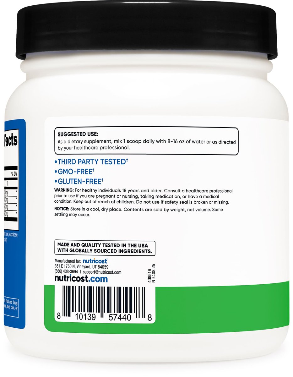 Nutricost BCAA Pulver 2:1:1 (Grüner Apfel, 60 Portionen)
