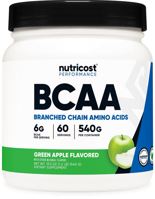 Nutricost BCAA Pulver 2:1:1 (Grüner Apfel, 60 Portionen)
