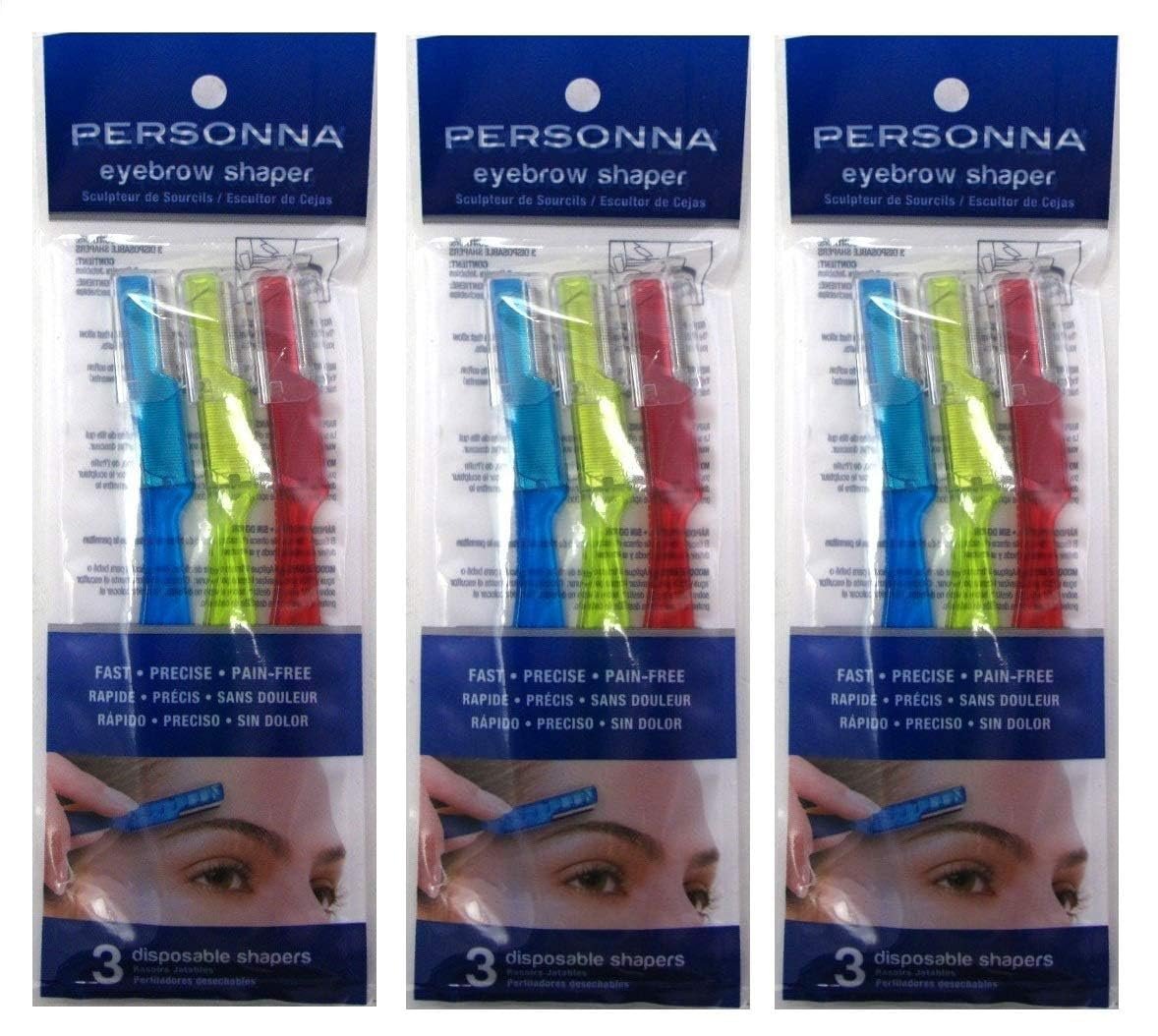 Personna Augenbrauenformer für Männer und Frauen – 3 Stück (Packung mit 3) im Bundle