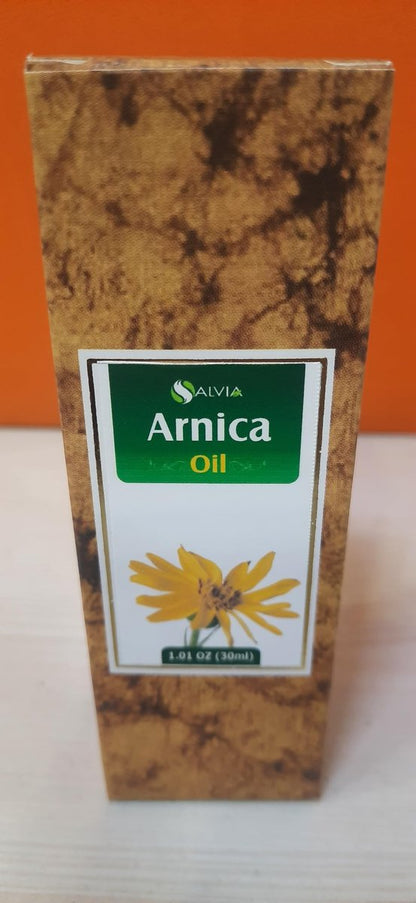 Arnica (Arnica Montana) Therapeutisches ätherisches Öl von Salvia – 30 ml (1,01 fl oz) in Amberflasche, natürlich, unverdünnt, kaltgepresst, rein