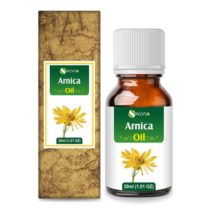 Arnica (Arnica Montana) Therapeutisches ätherisches Öl von Salvia – 30 ml (1,01 fl oz) in Amberflasche, natürlich, unverdünnt, kaltgepresst, rein