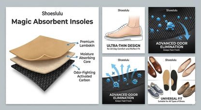 Shoeslulu Magic Absorbent Ultra Dünne Handgefertigte Lambskin Leder Einlegesohlen mit Atmungsaktiver Aktivkohle Unterseite (US Herren 10-10.5 / EU 43, Natur Lambskin)
