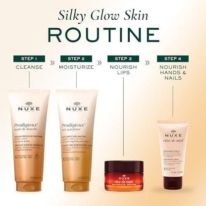 NUXE Prodigieux Schönheitspflege Körperlotion mit Kokos-, Argan- und Mandelölen, satinierter Finish-Feuchtigkeitsspender, 200 ml