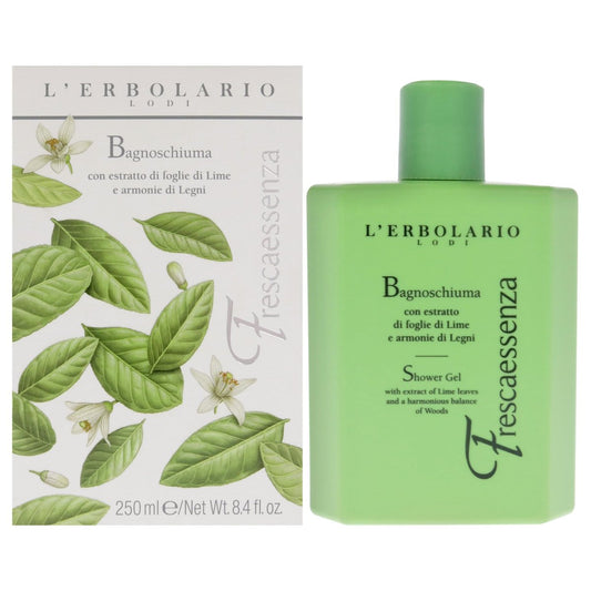 L'Erbolario Duschgel – Tonisierende Körperpflege mit Pflanzenextrakten und Vitamin E – Belebendes Duschbad mit holzigem Zitrusduft – Frescaessenza – 250 ml