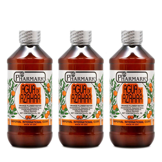 Pharmark Orangenblütenwasser - Natürlicher, alkoholfreier Gesichtstoner & feuchtigkeitsspendender Neroli-Nebel für empfindliche Haut - Beruhigendes pflanzliches Adstringens (8oz, 3er-Pack)