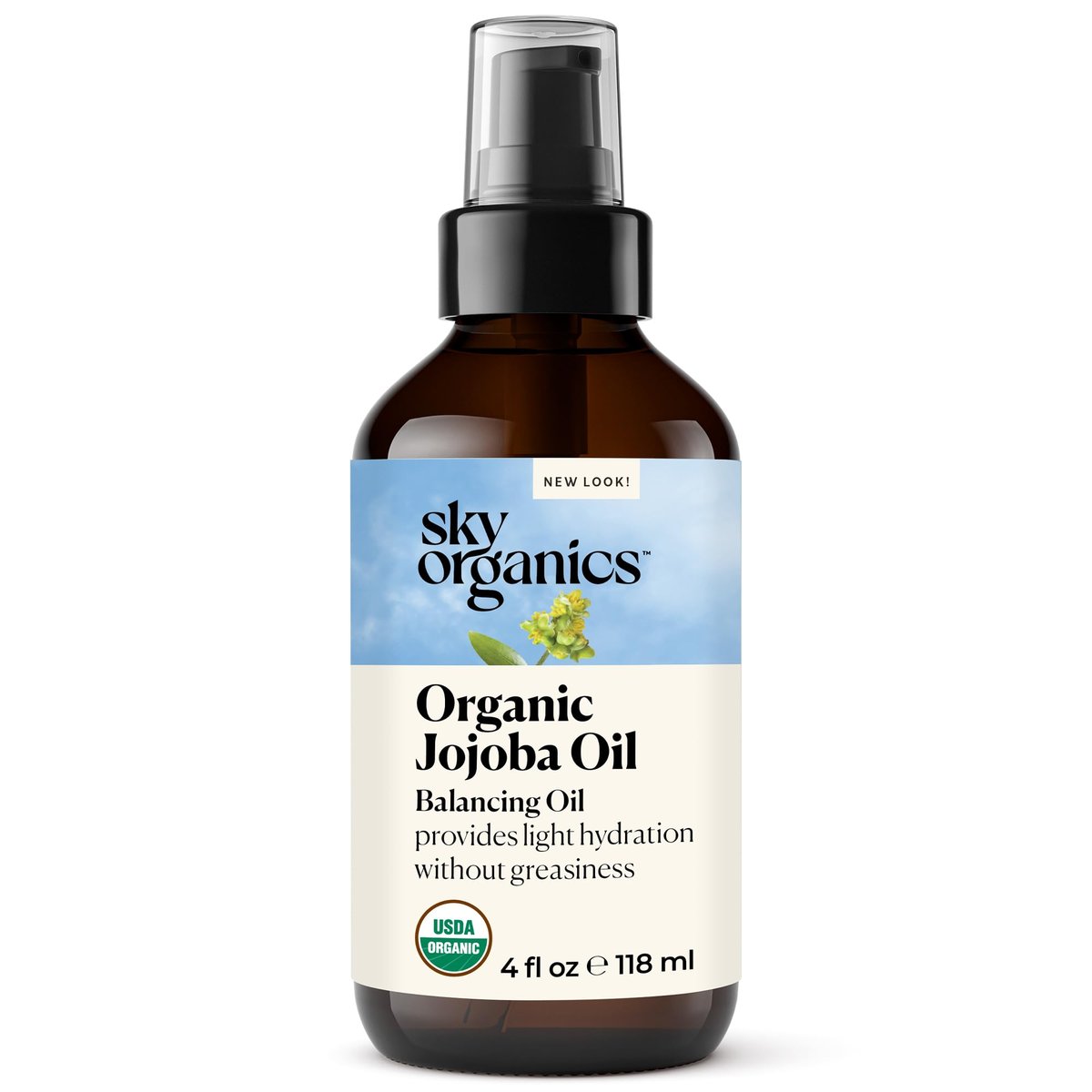 Sky Organics Bio Jojobaöl, 100% rein | Feuchtigkeitsspendend für Gesicht, Haare, Haut & Nägel | Kaltgepresst, hexanfrei | Basis-Trägeröl
