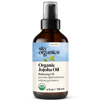 Sky Organics Bio Jojobaöl, 100% rein | Feuchtigkeitsspendend für Gesicht, Haare, Haut & Nägel | Kaltgepresst, hexanfrei | Basis-Trägeröl