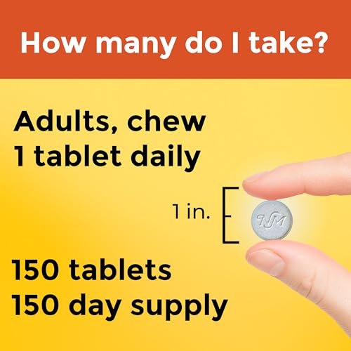 Nature Made Vitamin C 500 mg Kautabletten – Immunsystem stärken, 150 Tabletten, 150 Tage Vorrat