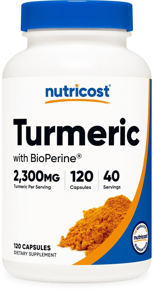 Nutricost Kurkuma Curcumin mit BioPerin und 95 % Curcuminoide, 2300 mg, 120 Kapseln, Vegane Kapseln, 767 mg pro Kapsel, 40 Portionen, Glutenfrei, Nicht-GVO