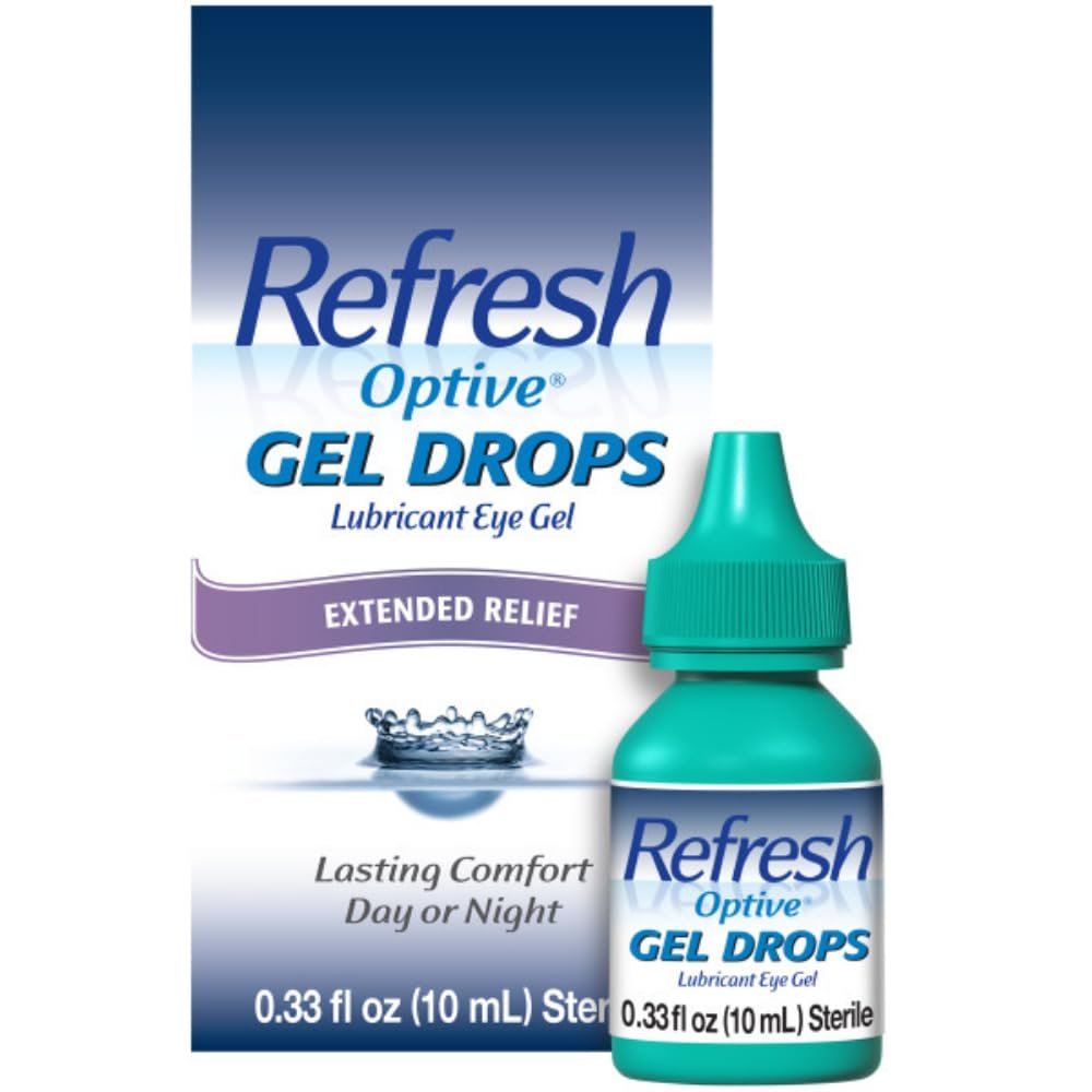 Refresh Optive Gel Augentropfen – Feuchtigkeitsspendendes Gleitgel für trockene Augen, 0,33 Unzen, steril