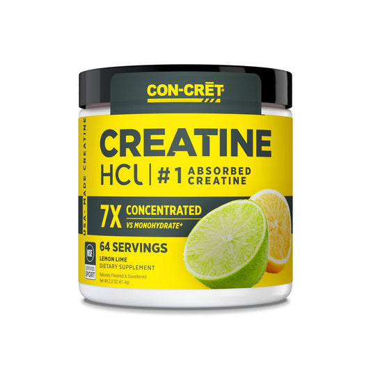 CON-CRET Kreatin HCl Pulver | Muskel-, kognitive & zelluläre Energieunterstützung | Kein Blähbauch oder Krämpfe | Hergestellt in den USA & NSF-zertifiziert | Lemon Lime (64 Portionen)