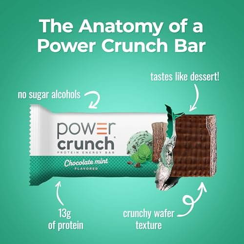Power Crunch Protein Energy Wafer Bars, Schokolade Minze, 1,4 Unzen (12er Pack)
