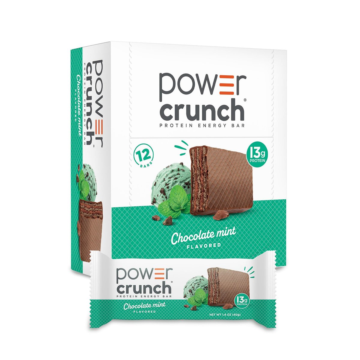 Power Crunch Protein Energy Wafer Bars, Schokolade Minze, 1,4 Unzen (12er Pack)
