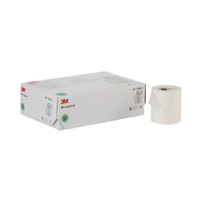 3M Micropore Chirurgisches Klebeband 1530-2, 5 cm x 9,1 m, Weiß, 6 Rollen pro Packung
