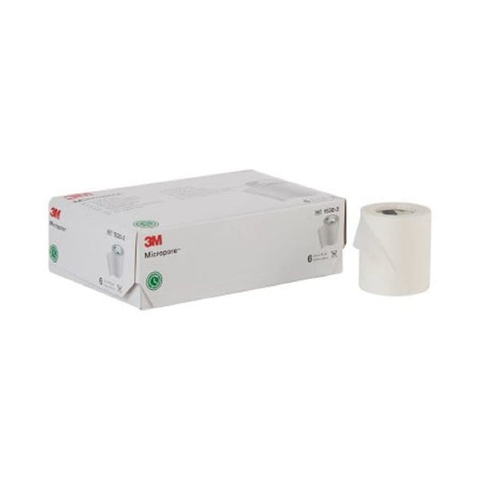 3M Micropore Chirurgisches Klebeband 1530-2, 5 cm x 9,1 m, Weiß, 6 Rollen pro Packung
