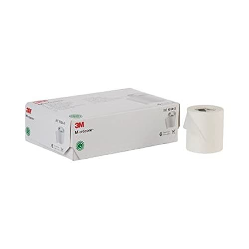 3M Micropore Chirurgisches Klebeband 1530-2, 5 cm x 9,1 m, Weiß, 6 Rollen pro Packung