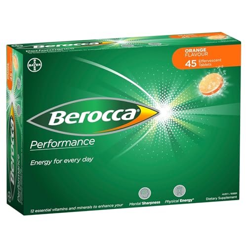 Berocca Orange Brausetabletten – 45 Stück, Vitamin- und Mineralstoffkomplex für Energie und Konzentration