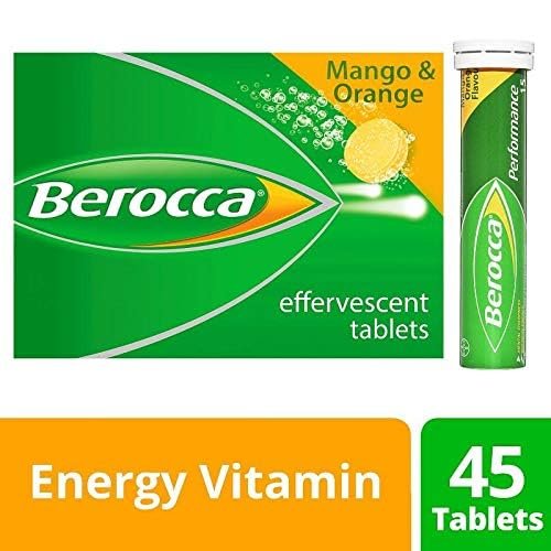 Berocca Orange Brausetabletten – 45 Stück, Vitamin- und Mineralstoffkomplex für Energie und Konzentration