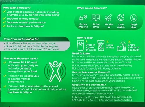 Berocca Orange Brausetabletten – 45 Stück, Vitamin- und Mineralstoffkomplex für Energie und Konzentration