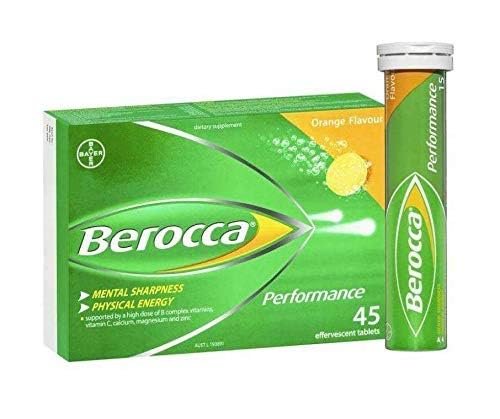 Berocca Orange Brausetabletten – 45 Stück, Vitamin- und Mineralstoffkomplex für Energie und Konzentration