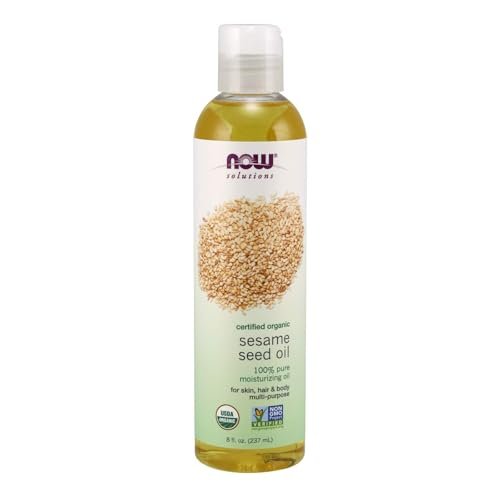 NOW Foods Solutions Bio-Sesamöl, 100% reines Feuchtigkeitsöl für Haut und Haar, mit Vitaminen, Mineralien und Phytonährstoffen, 237 ml