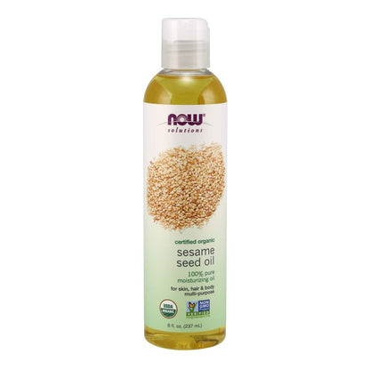 NOW Foods Solutions Bio-Sesamöl, 100% reines Feuchtigkeitsöl für Haut und Haar, mit Vitaminen, Mineralien und Phytonährstoffen, 237 ml