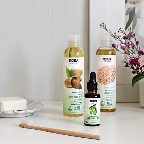 NOW Foods Solutions Bio-Sesamöl, 100% reines Feuchtigkeitsöl für Haut und Haar, mit Vitaminen, Mineralien und Phytonährstoffen, 237 ml