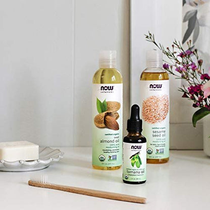 NOW Foods Solutions Bio-Sesamöl, 100% reines Feuchtigkeitsöl für Haut und Haar, mit Vitaminen, Mineralien und Phytonährstoffen, 237 ml