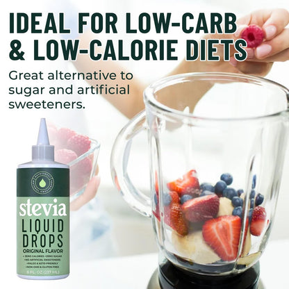 NatriSweet Stevia Flüssigtropfen, 237 ml, 1823 Portionen, reine konzentrierte Tropfen mit null Kalorien und null Kohlenhydraten, köstlicher Zuckerersatz für Keto- und Paleo-Diäten