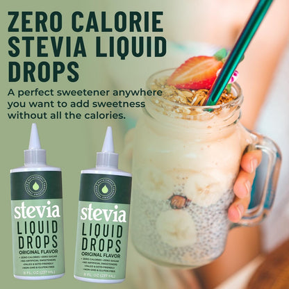 NatriSweet Stevia Flüssigtropfen, 237 ml, 1823 Portionen, reine konzentrierte Tropfen mit null Kalorien und null Kohlenhydraten, köstlicher Zuckerersatz für Keto- und Paleo-Diäten