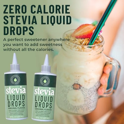 NatriSweet Stevia Flüssigtropfen, 237 ml, 1823 Portionen, reine konzentrierte Tropfen mit null Kalorien und null Kohlenhydraten, köstlicher Zuckerersatz für Keto- und Paleo-Diäten