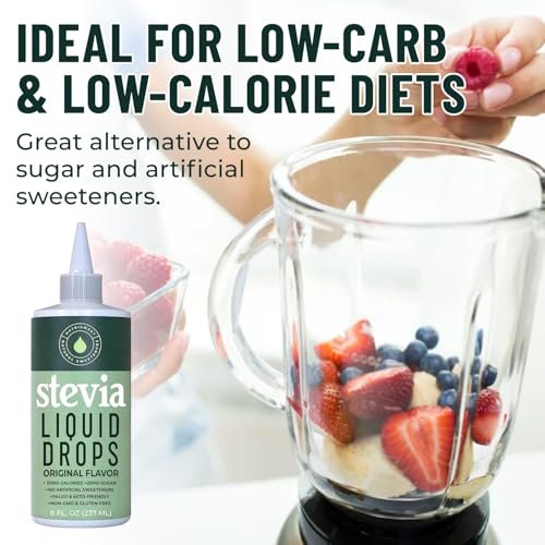 NatriSweet Stevia Flüssigtropfen, 237 ml, 1823 Portionen, reine konzentrierte Tropfen mit null Kalorien und null Kohlenhydraten, köstlicher Zuckerersatz für Keto- und Paleo-Diäten