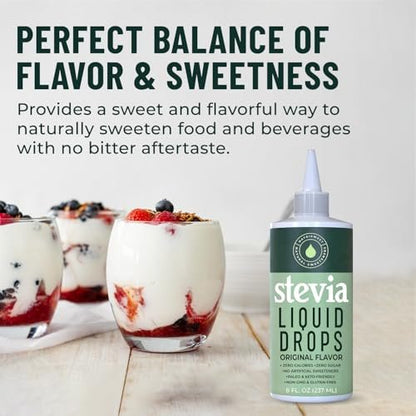 NatriSweet Stevia Flüssigtropfen, 237 ml, 1823 Portionen, reine konzentrierte Tropfen mit null Kalorien und null Kohlenhydraten, köstlicher Zuckerersatz für Keto- und Paleo-Diäten