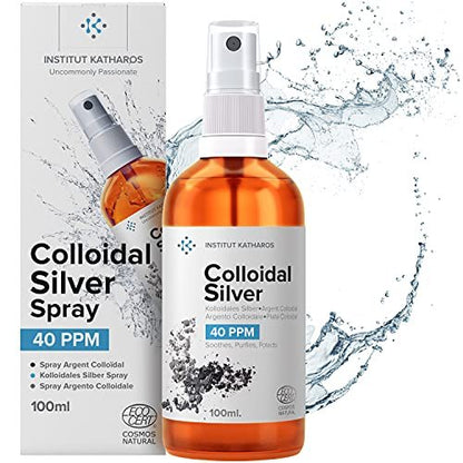 Kolloidales Silber Spray 100 ml ● Bioaktives Hydrosol Silberwasser ● Natürliches Nano-Sol-Ergänzungsmittel ● Ionische Mineralien 40 PPM ● Organisch Strukturiertes Kolloidalspray