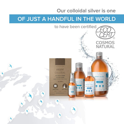 Kolloidales Silber Spray 100 ml ● Bioaktives Hydrosol Silberwasser ● Natürliches Nano-Sol-Ergänzungsmittel ● Ionische Mineralien 40 PPM ● Organisch Strukturiertes Kolloidalspray