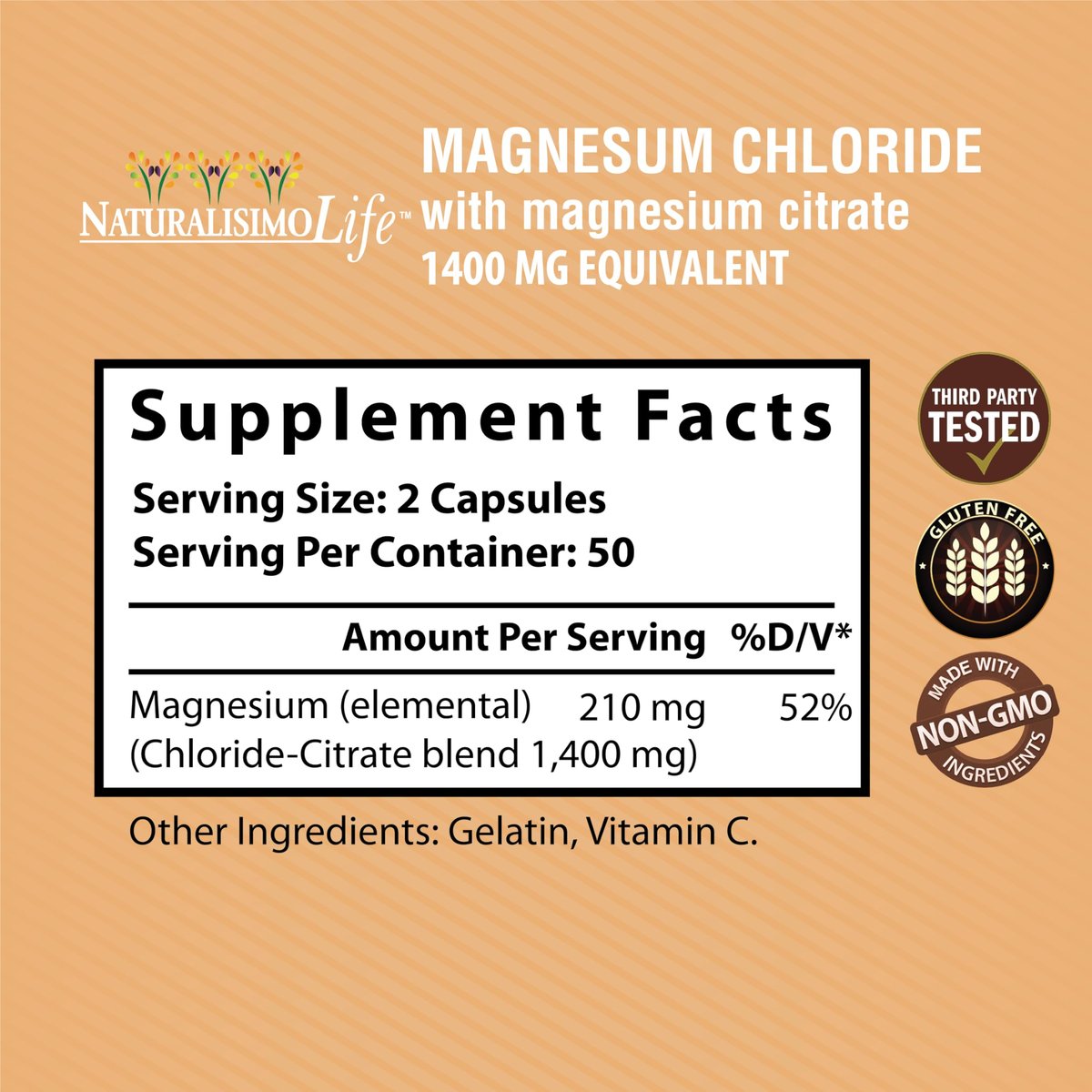 Magnesiumchlorid (Magnesiumchlorid) 1.400 mg pro Portion mit hoher Absorption durch Magnesiumcitrat