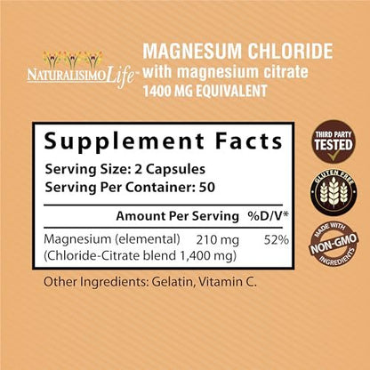 Magnesiumchlorid (Magnesiumchlorid) 1.400 mg pro Portion mit hoher Absorption durch Magnesiumcitrat