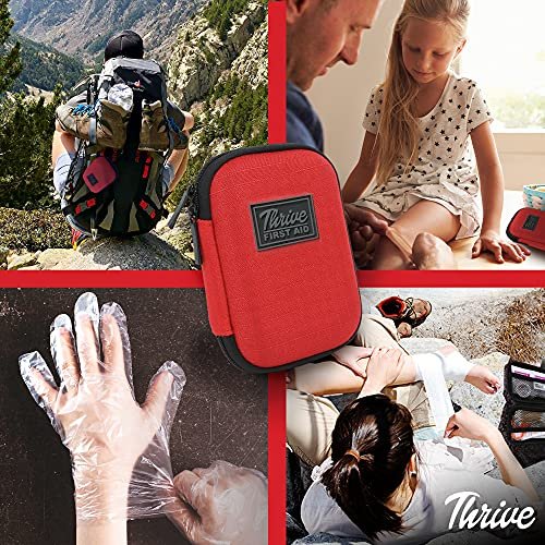 Thrive Mini Erste-Hilfe-Set – Kompaktes Reise-Set, wasserdicht, 66-teilig, rot