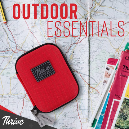 Thrive Mini Erste-Hilfe-Set – Kompaktes Reise-Set, wasserdicht, 66-teilig, rot