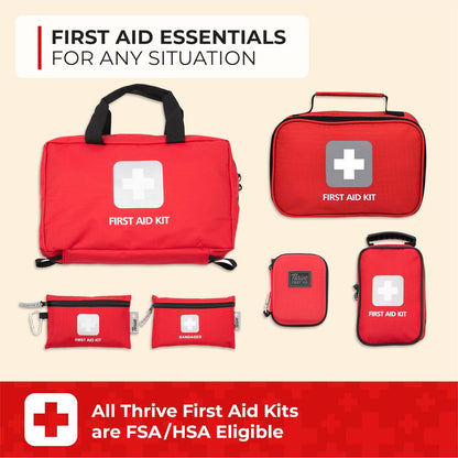 Thrive Mini Erste-Hilfe-Set – Kompaktes Reise-Set, wasserdicht, 66-teilig, rot