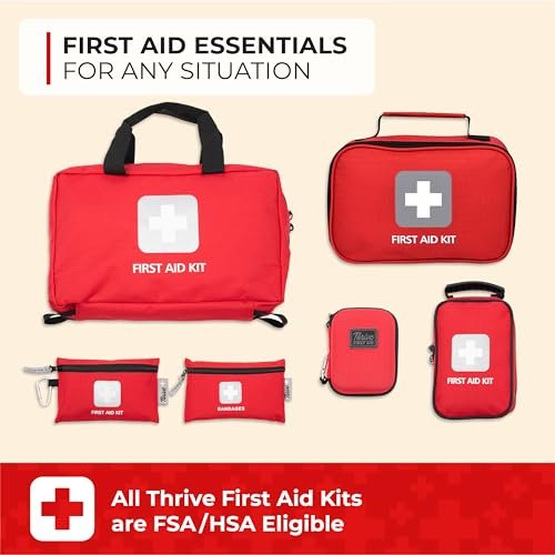 Thrive Mini Erste-Hilfe-Set – Kompaktes Reise-Set, wasserdicht, 66-teilig, rot