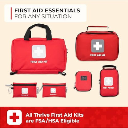 Thrive Mini Erste-Hilfe-Set – Kompaktes Reise-Set, wasserdicht, 66-teilig, rot