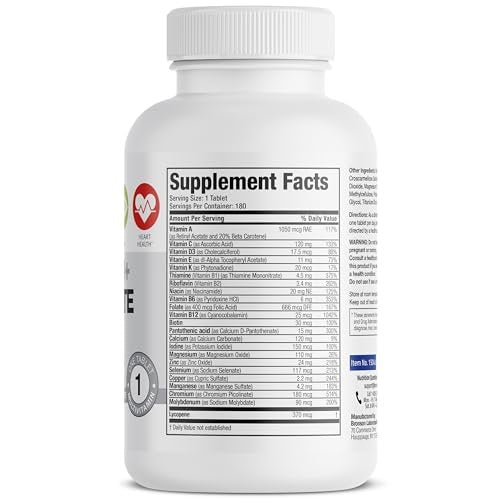 Bronson ONE Daily Men's 50+ Complete Multivitamin Multimineral, 180 Tabletten