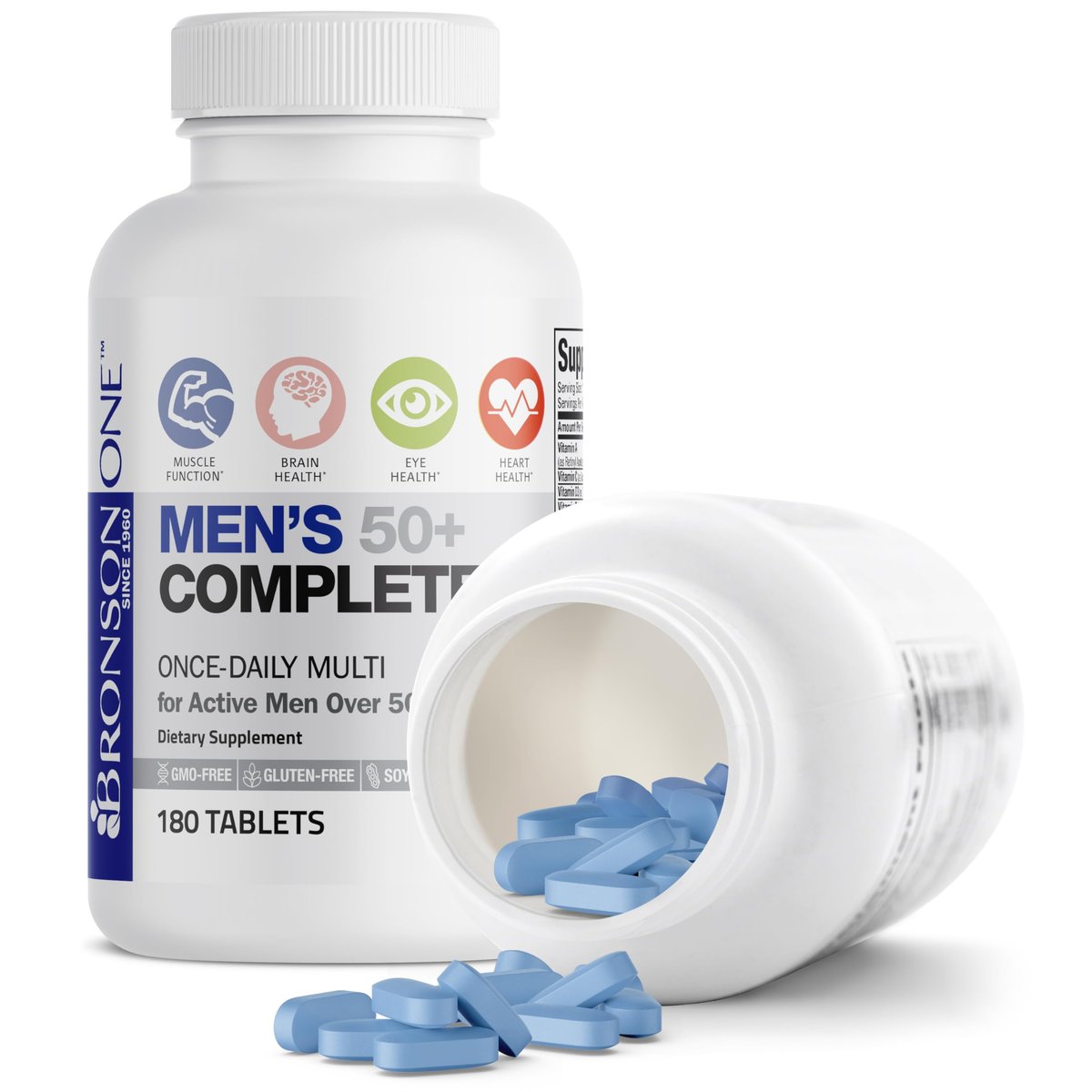 Bronson ONE Daily Men's 50+ Complete Multivitamin Multimineral, 180 Tabletten