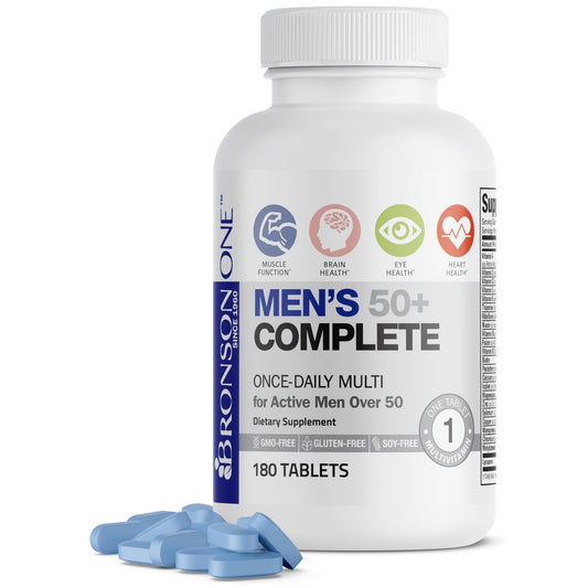 Bronson ONE Daily Men's 50+ Complete Multivitamin Multimineral, 180 Tabletten