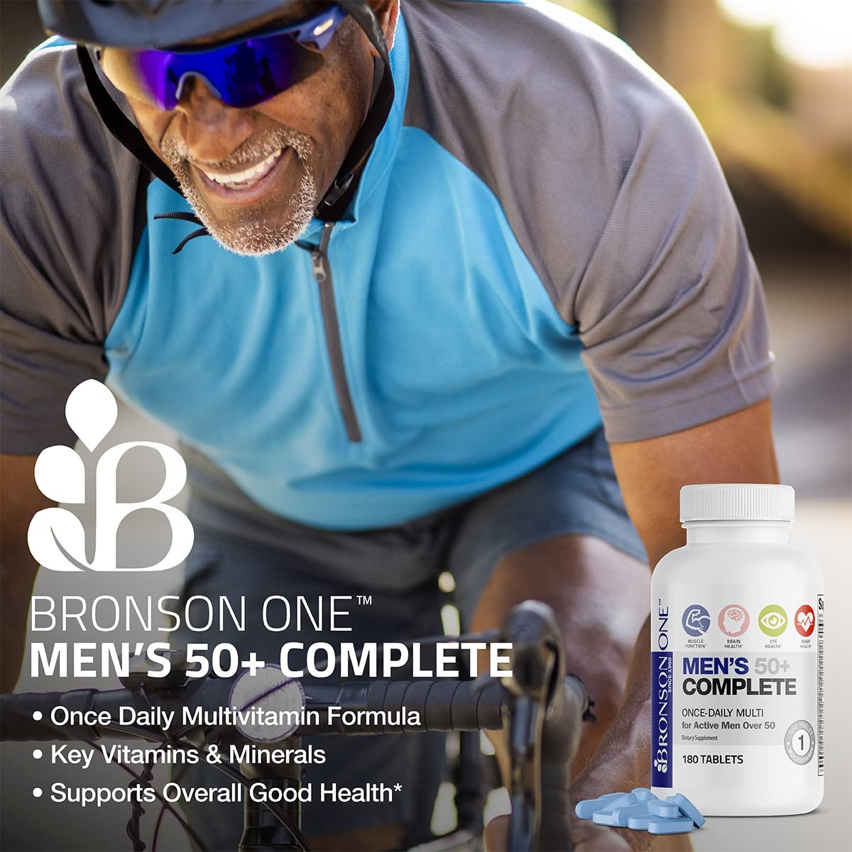 Bronson ONE Daily Men's 50+ Complete Multivitamin Multimineral, 180 Tabletten