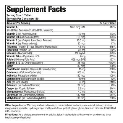 Bronson ONE Daily Frauen 50+ Komplett Multivitamin Multimineral, 180 Tabletten