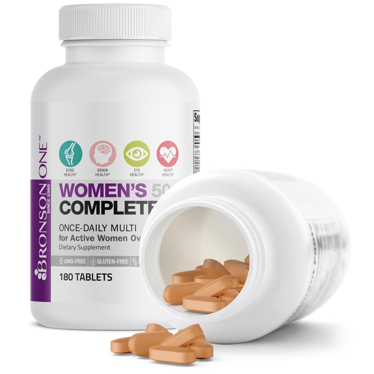 Bronson ONE Daily Frauen 50+ Komplett Multivitamin Multimineral, 180 Tabletten
