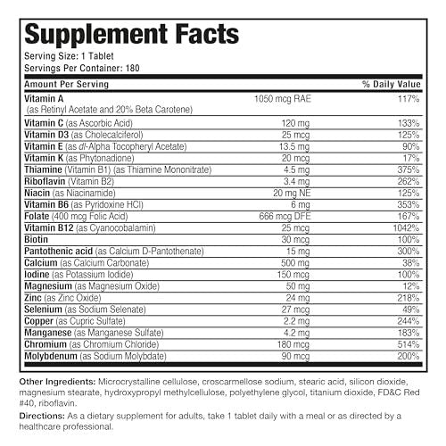Bronson ONE Daily Frauen 50+ Komplett Multivitamin Multimineral, 180 Tabletten
