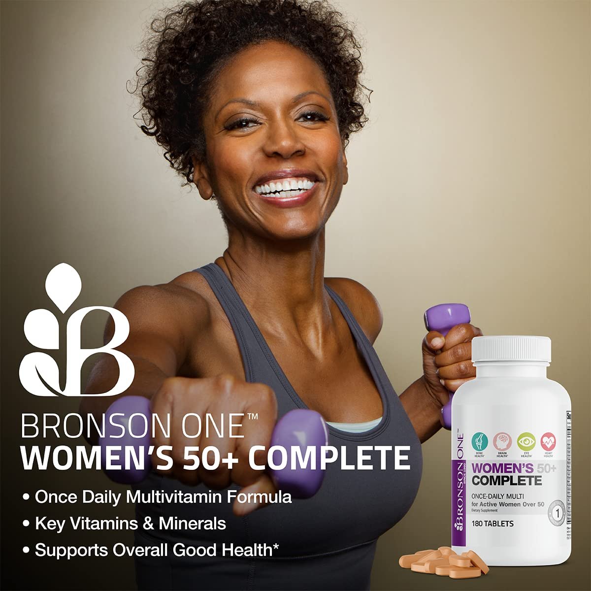 Bronson ONE Daily Frauen 50+ Komplett Multivitamin Multimineral, 180 Tabletten